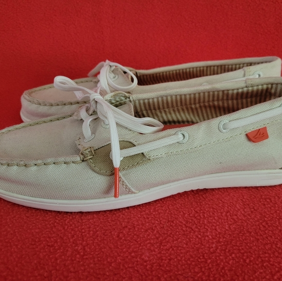 SPERRY Women Maui Island Canvas Boat Shoes Ivory | 6.5 - Picture 4 of 8